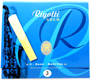 Rigotti Gold Baritone Saxophone Reeds, 3/Packet